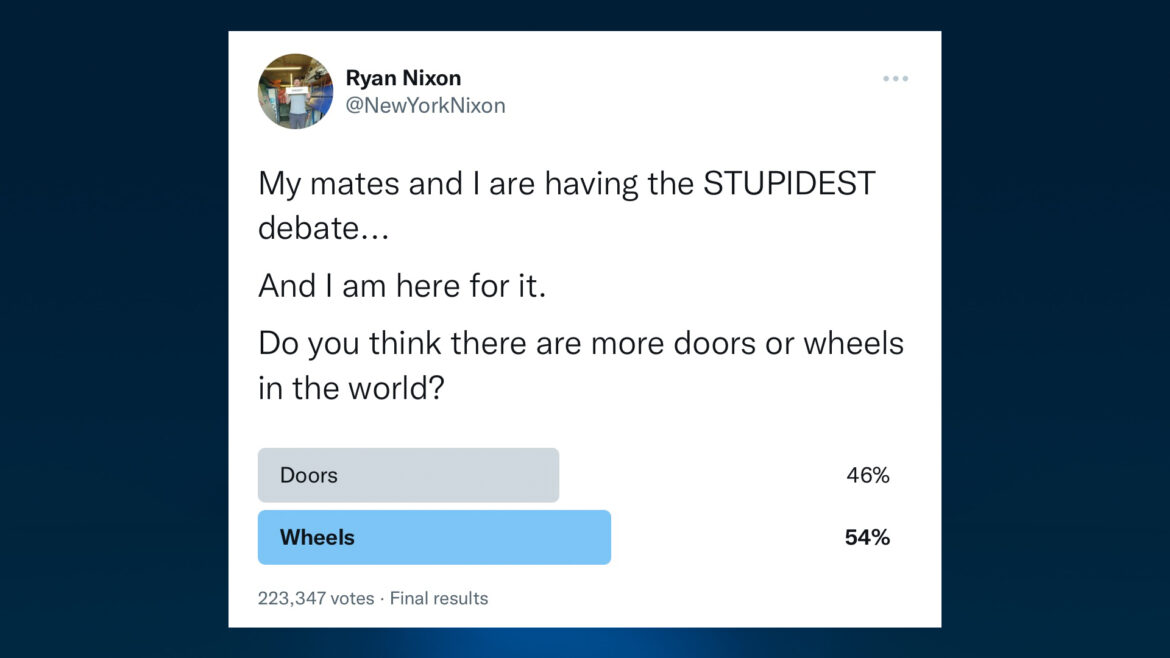 ARE THERE MORE WHEELS OR DOORS IN THE WORLD?