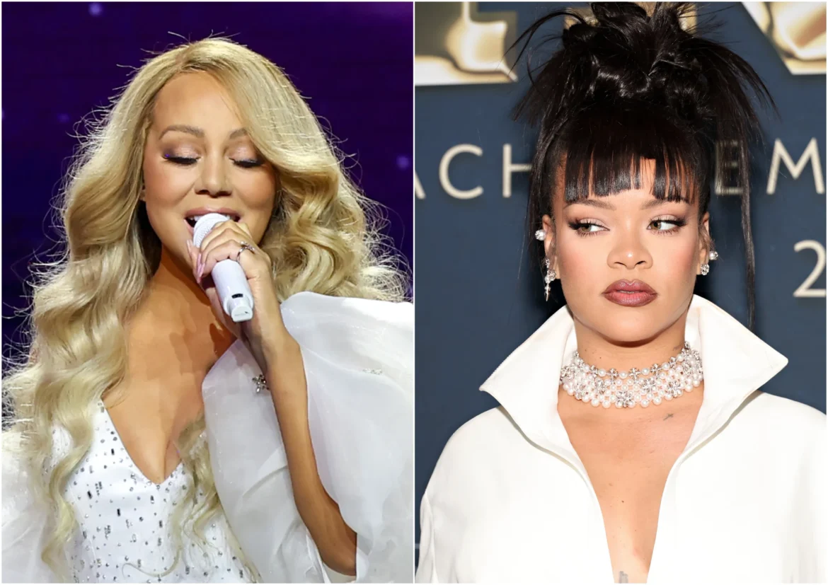 MARIAH CAREY SPARKS CONTROVERSY BY SIGNING RIHANNA’S BREAST AT FINAL CHRISTMAS CONCERT